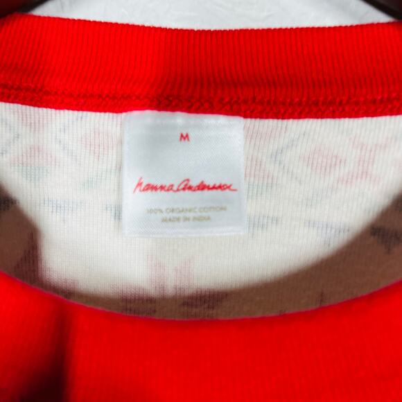 Hanna Andersson Crewneck Christmas Pajama Top Long Sleeve Reindeer - M - Picture 3 of 4